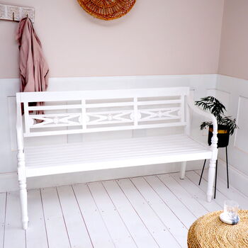 White Wooden Bench Two Sizes, 3 of 9