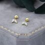 Sterling Silver Cz Marquise Leaf Screwback Earrings, thumbnail 5 of 11