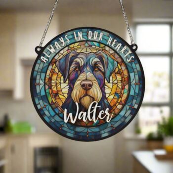 Schnauzer Black Memorial Suncatcher, 4 of 6