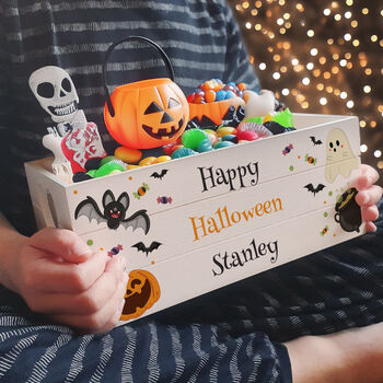 Personalised Halloween Trick Or Treat Crate, 2 of 2