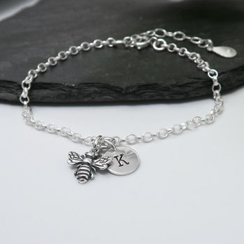 Personalised Bumble Bee Bracelet In Sterling Silver, 3 of 3