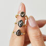 Pear Shape Black Salt And Pepper Diamond Ring, thumbnail 7 of 7