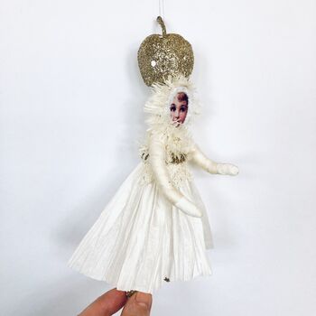 Golden Apple Girl Christmas Decoration, 5 of 9