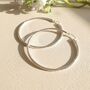 Sterling Silver Large 50mm Sleeper Hoop Earrings, thumbnail 1 of 4