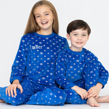 Children's Personalised Christmas Snowflake Pyjamas, 2 of 10