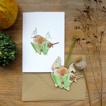 Wren Christmas Decoration And Card Letter Box Gift, 4 of 8