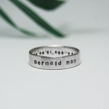 Personalised Sterling Silver Engraved Band Ring, 5 of 11