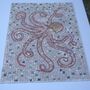 Red Octopus Marble Mosaic, thumbnail 3 of 5