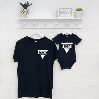 'Legend' Father And Son T Shirt And Babygrow Set, 2 of 5