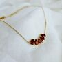 Pomegranate Inspired Adjustable Bracelet In 18k Gold Stainless Steel With Red Cubic Zirconia, thumbnail 3 of 7