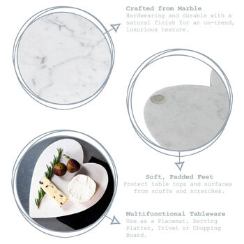 White Marble Heart Serving Board, 4 of 6