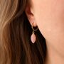 Waterproof Rose Quartz Earrings, thumbnail 2 of 5