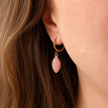 Waterproof Rose Quartz Earrings, 2 of 5