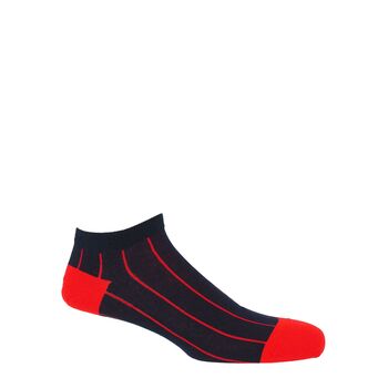 Pin Stripe Navy And Classic Navy Men's Trainer Socks, 3 of 9