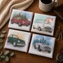 Set Of Four Handkerchiefs With Classic British Cars, thumbnail 7 of 9