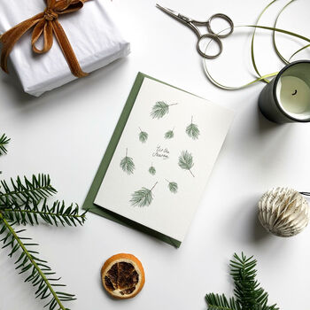 ‘Tis The Season Falling Pine Christmas Greeting Card, 2 of 3