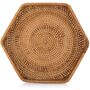 Set Of Two Hexagon Woven Rattan Serving Tray, thumbnail 4 of 7