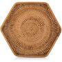 Set Of Two Hexagon Woven Rattan Serving Tray, thumbnail 4 of 7