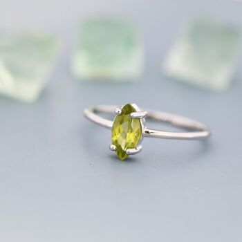 Genuine Green Peridot Crystal Ring In Sterling Silver, 4 of 12