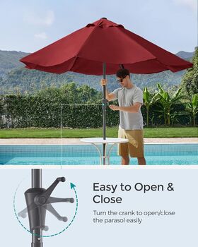 3m Garden Parasol Umbrella Upf 50+ Sun Shade 30° Tilt, 3 of 12