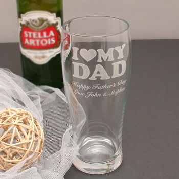 Personalised I Love My Dad Pint Glass In Box, 2 of 4