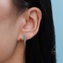 Sterling Silver White Opal Cluster Crawler Earrings, thumbnail 3 of 9