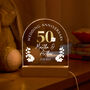 Personalised 50th Anniversary LED Lamp – Golden Gift, thumbnail 2 of 3