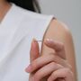 Sterling Silver Extra Skinny Pink Cz Pave Ring, thumbnail 5 of 12
