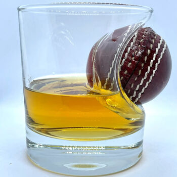 Personalised Cricket Ball Whisky Glass, 4 of 5