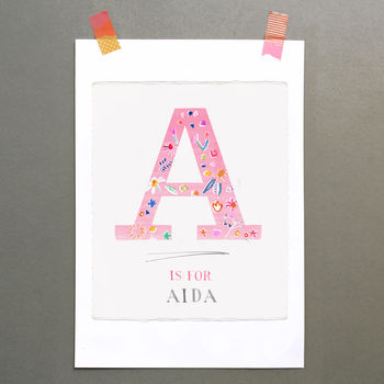 Floral Personalised Initial And Name Print, 2 of 12