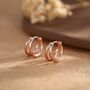 Sterling Silver Double Hoop Effect Earrings, thumbnail 2 of 12