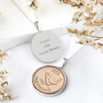 70th Birthday 1956 Farthing Coin Necklace, 2 of 11