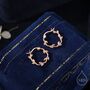 Sterling Silver Dainty Olive Leaf Hoop Earrings, thumbnail 1 of 10