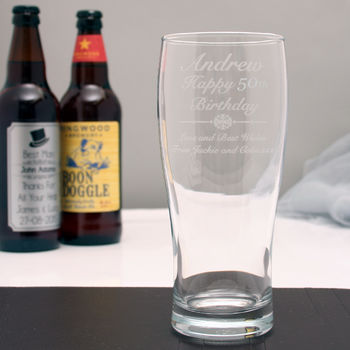 Personalised 50th Birthday Pint Glass In Box, 2 of 6