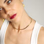 Flat Herringbone Chain Necklace In 18ct Gold Plated, thumbnail 5 of 8