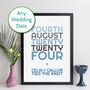 Personalised Wedding Date Print With Names Gift, thumbnail 1 of 12