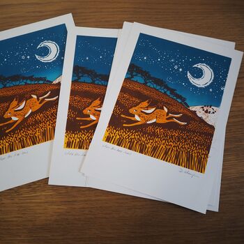 Where Hares Run Original Autumn Landscape Print, 2 of 2