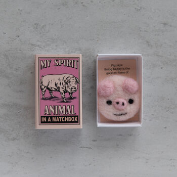 Wool Felt Pig Spirit Animal Gift In A Matchbox, 3 of 7