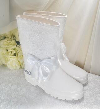 Personalised Bridal Wellies Boots, 6 of 9