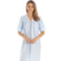 British Made Cotton Blue Embroidery Anglaise V Neck Nightdress, thumbnail 1 of 5