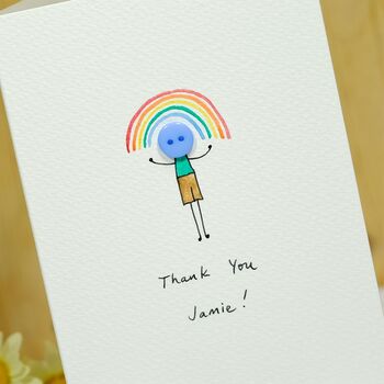 Personalised 'Button Rainbow' Handmade Card, 3 of 5