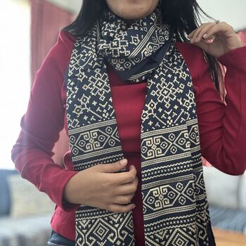 Patola Print Mashru Cotton Silk Scarf, Indian Print, 8 of 10