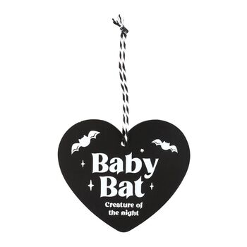 Baby Bat Hanging Heart Sign, 2 of 3