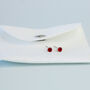 Sterling Silver Red Crystal Stud Earrings, thumbnail 3 of 4