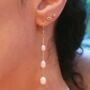 Statement Freshwater Pearl Dangle Drop Bridal Earrings, thumbnail 2 of 4