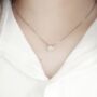 Sterling Silver White Crystal Pendant Necklace, thumbnail 2 of 5