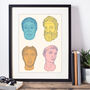 Ancient Male Portraits Illustrative Art Print, thumbnail 4 of 5