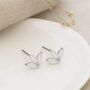 Sterling Silver White Opal Lotus Stud Earrings – 8mm, thumbnail 1 of 9