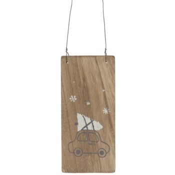 Wooden Car Sign Christmas Tree Decoration, 3 of 3