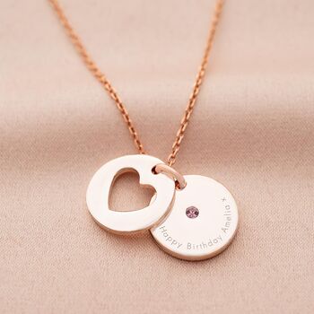 Secret Personalised Heart Birthstone Necklace, 9 of 12
